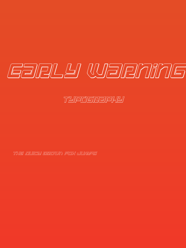 Early Warning Outline Italic Poster