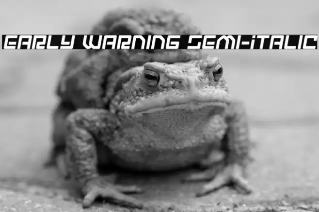 Early Warning Semi-Italic Font examples