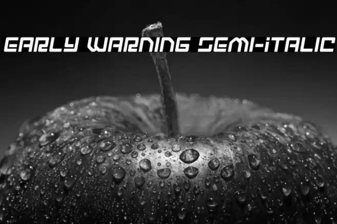 Early Warning Semi-Italic Font examples
