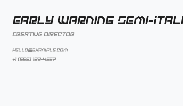 Early Warning Semi-Italic Business Card