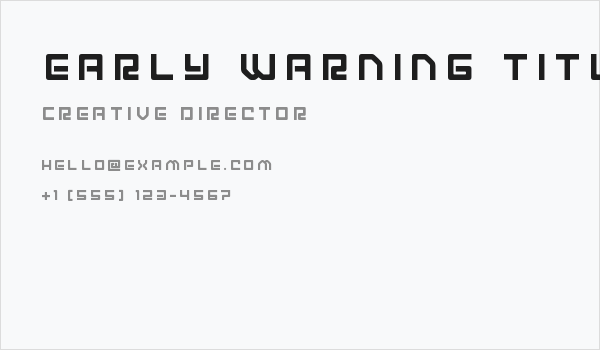 Early Warning Title Business Card