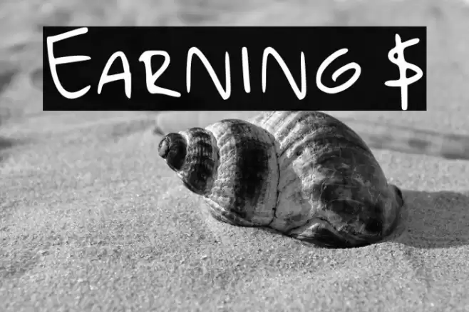 Earning $ Font examples
