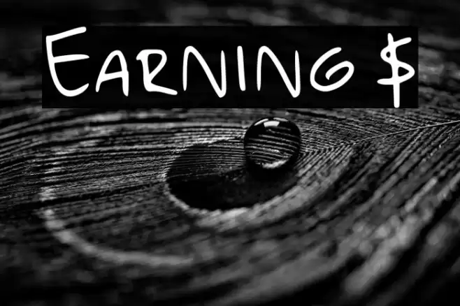 Earning $ Font examples