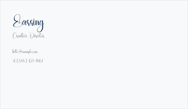 Earring Business Card