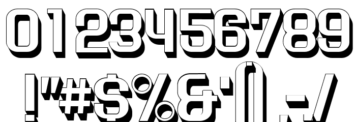 Earth 3D Regular Font OTHER CHARS