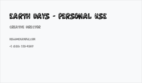 Earth Days - personal use Business Card