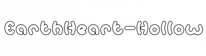 Earth Heart-Hollow  Free Fonts Download
