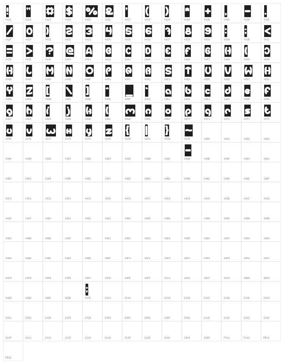 Earth Heart-Inverse Character Map