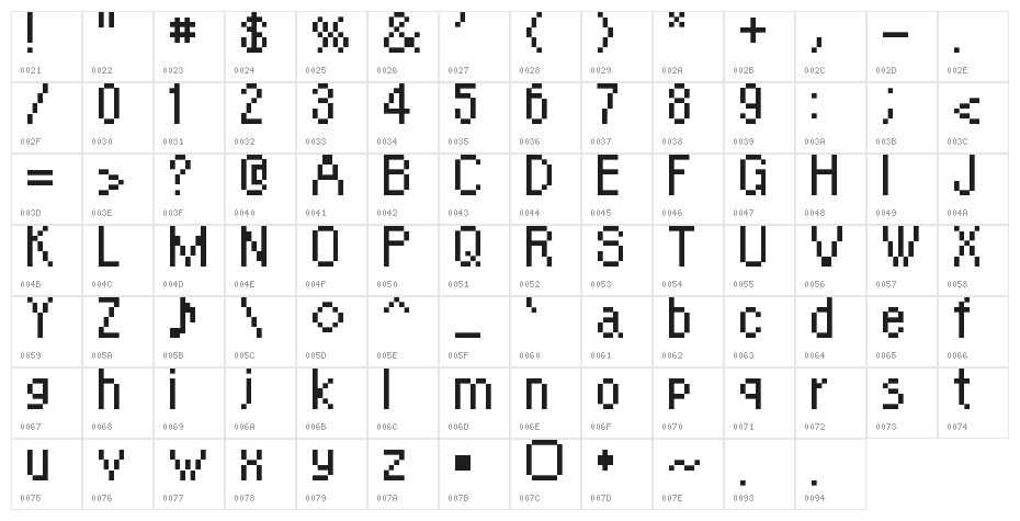 Earth Momma Regular Character Map