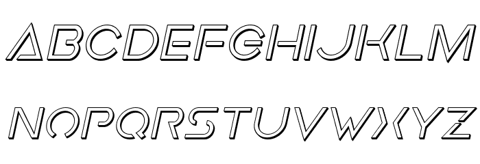 Earth Orbiter 3D Italic Font LOWERCASE