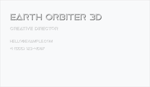 Earth Orbiter 3D Business Card