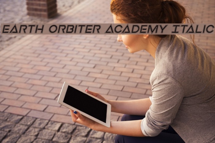 Earth Orbiter Academy Italic Font examples