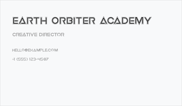 Earth Orbiter Academy Business Card