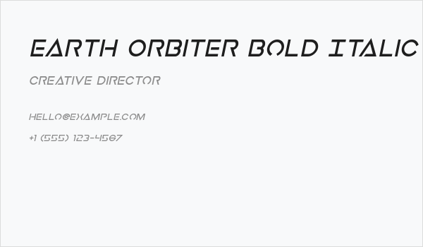 Earth Orbiter Bold Italic Business Card