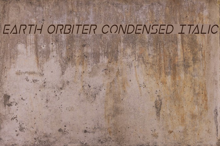 Earth Orbiter Condensed Italic Font examples