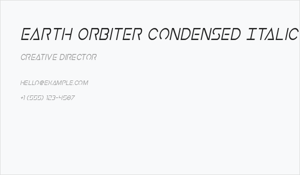 Earth Orbiter Condensed Italic Business Card