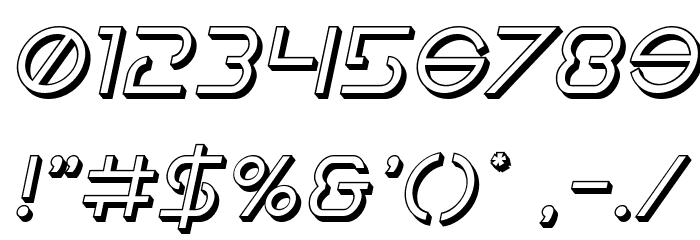 Earth Orbiter Deep 3D Italic Font OTHER CHARS
