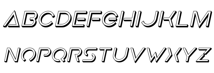Earth Orbiter Deep 3D Italic Font LOWERCASE