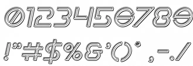 Earth Orbiter Engraved Italic Font OTHER CHARS