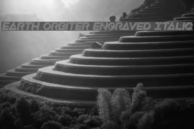 Earth Orbiter Engraved Italic Font examples