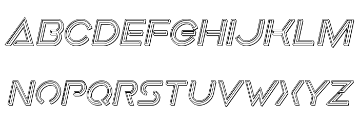 Earth Orbiter Engraved Italic Font LOWERCASE