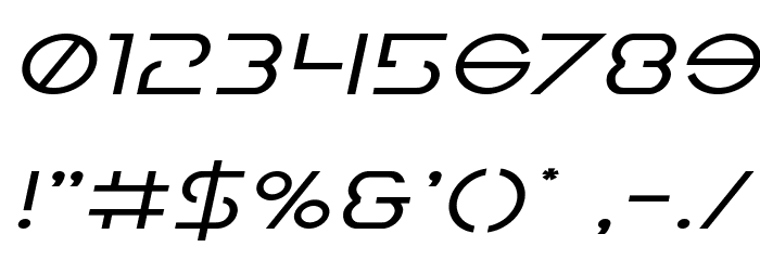 Earth Orbiter Expanded Italic Font OTHER CHARS
