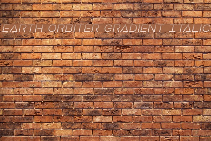 Earth Orbiter Gradient Italic Font examples