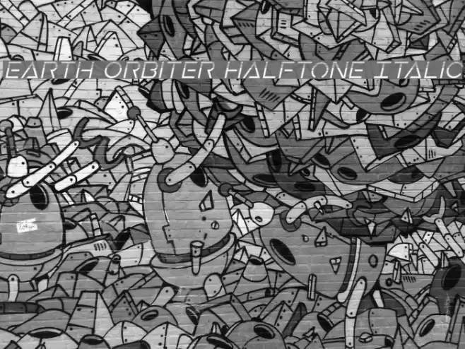 Earth Orbiter Halftone Italic Font examples