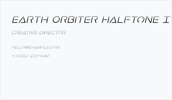 Earth Orbiter Halftone Italic Business Card