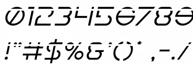 Earth Orbiter Laser Italic Font OTHER CHARS