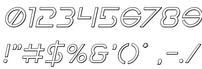 Earth Orbiter Outline Italic Font OTHER CHARS