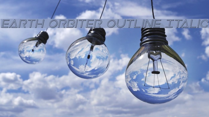 Earth Orbiter Outline Italic Font examples