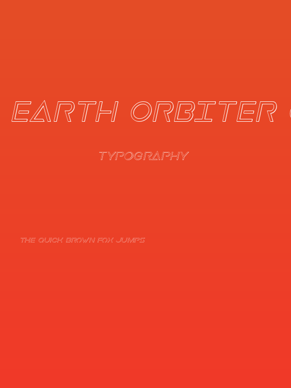 Earth Orbiter Outline Italic Poster