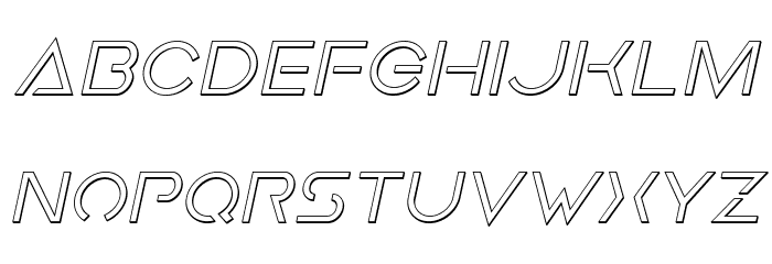 Earth Orbiter Outline Italic Font LOWERCASE