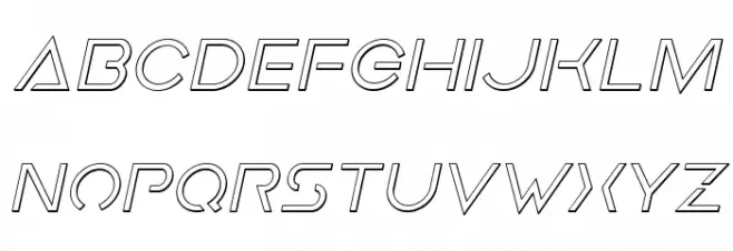 Earth Orbiter Outline Italic Font LOWERCASE