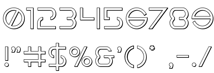 Earth Orbiter Outline Font OTHER CHARS