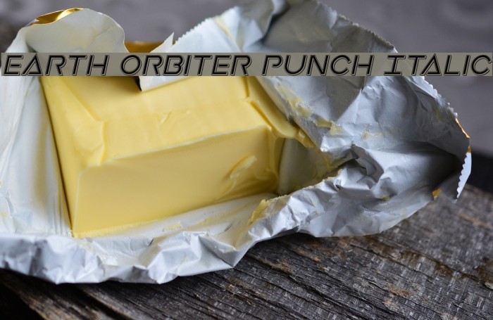 Earth Orbiter Punch Italic Font examples