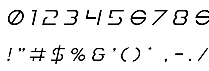 Earth Orbiter Title Italic Font OTHER CHARS