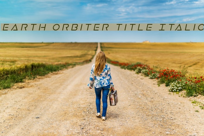 Earth Orbiter Title Italic Font examples