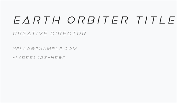 Earth Orbiter Title Italic Business Card