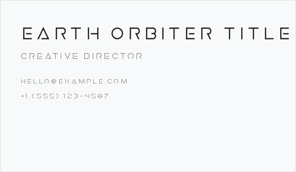 Earth Orbiter Title Business Card