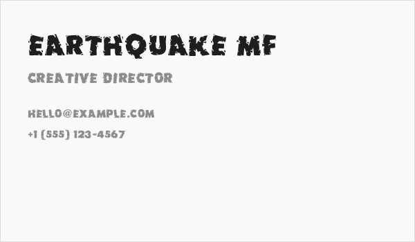 Earthquake MF Business Card