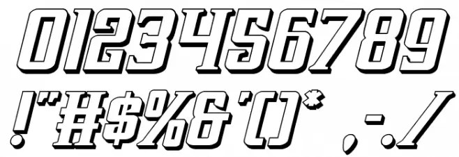 Earthrealm 3D Italic Font OTHER CHARS