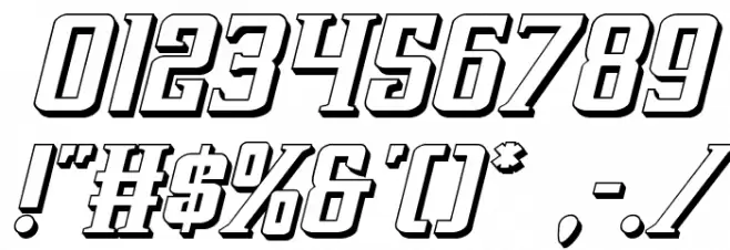 Earthrealm 3D Italic Font OTHER CHARS