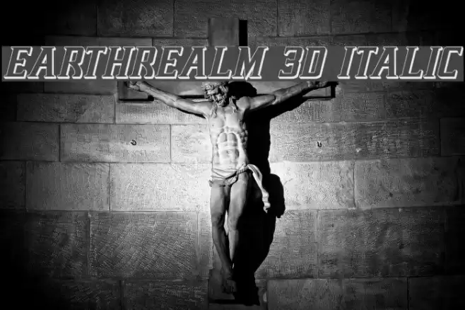 Earthrealm 3D Italic Font examples