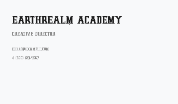 Earthrealm Academy Business Card