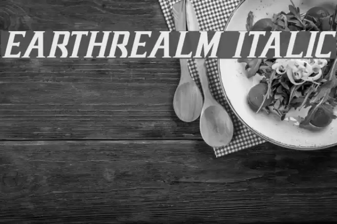 Earthrealm Italic Font examples
