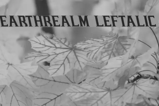 Earthrealm Leftalic Font examples