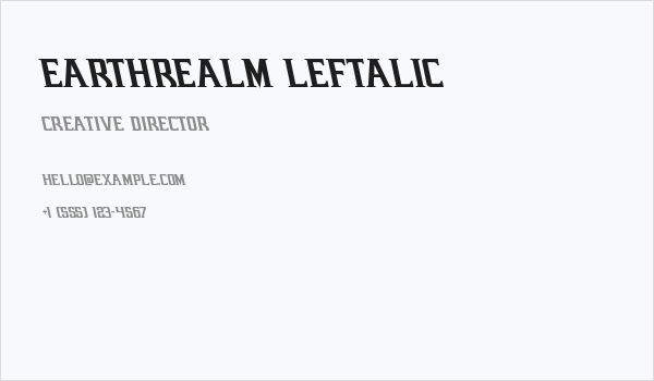 Earthrealm Leftalic Business Card