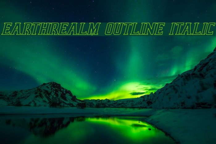 Earthrealm Outline Italic Font examples